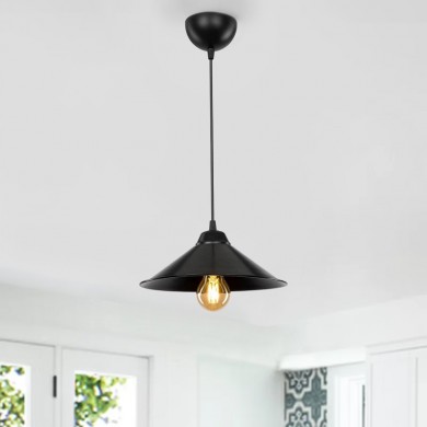 Felicity Megapap E27 plastic eiling lamp in black color 24x24x70cm.