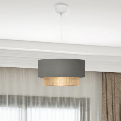 Lucifer Megapap Ε27 fabric ceiling lamp in grey color 30x15x70cm