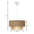 Lucifer Megapap Ε27 fabric ceiling lamp in beige color 30x15x70cm