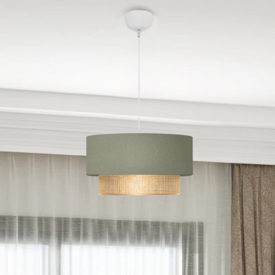 Lucifer Megapap Ε27 fabric ceiling lamp in pastel green color 30x15x70cm
