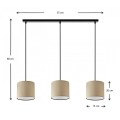 Morris Megapap E27 fabric three-light ceiling light in brown color 55x15x70cm