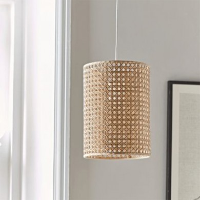 Gizmo Megapap Ε27 rattan ceiling light in beige color 19x25x70cm