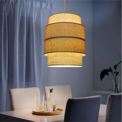 Holdon Megapap Ε27 fabric ceiling light in beige color 30x30x70cm