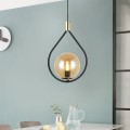 Lewis Megapap E27 metallic ceiling lamp in black - gold color 14x26x70cm.