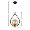 Lewis Megapap E27 metallic ceiling lamp in black - gold color 14x26x70cm.