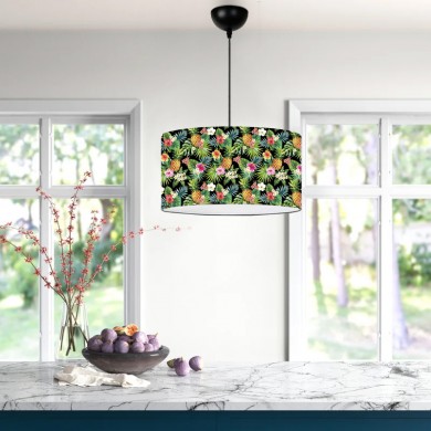 Alamea Megapap E27 fabric ceiling lamp multicolor floral Φ38x70cm.