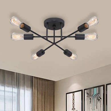 Helga Megapap E27 metallic ceiling lamp in black color 50x12x20cm