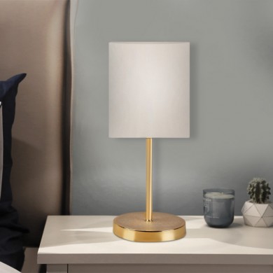 Ingared Megapap E27  fabric table light in cream - gold color Φ15x39cm.