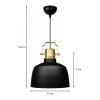Φωτιστικό οροφής Artes Megapap E27 μεταλλικό μονόφωτο χρώμα μαύρο - χρυσό Φ22x100εκ.