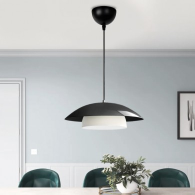 Eliora Megapap  E27 metallic ceiling lamp in black color Ø36x100cm.