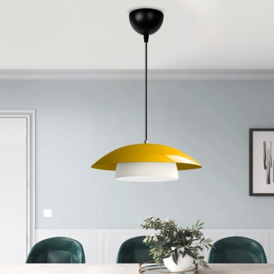 Eliora Megapap  E27 metallic ceiling lamp in yellow color Ø36x100cm.