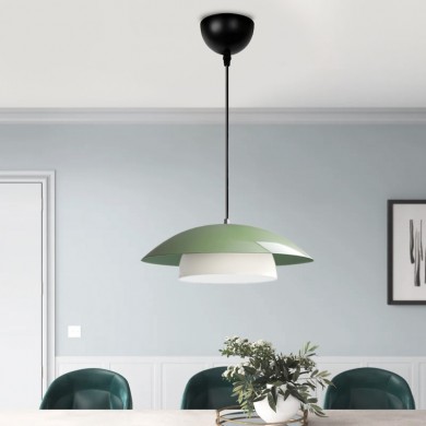 Eliora Megapap  E27 metallic ceiling lamp in mint green color Ø36x100cm.
