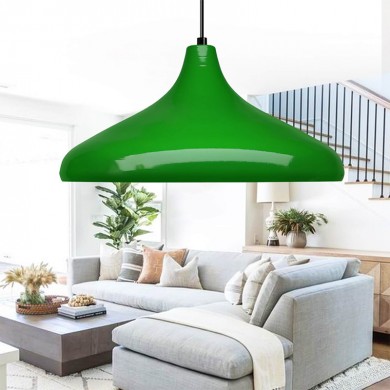 Lela Megapap  E27 metallic ceiling lamp in green color Ø31x100cm.