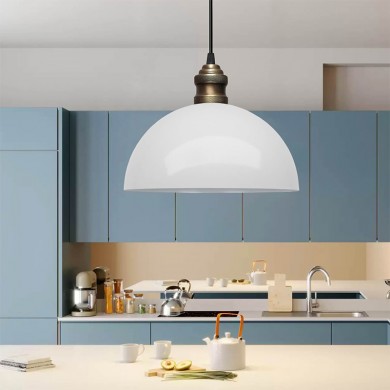 Tomas Megapap  E27 metallic ceiling lamp in white color Ø25x100cm.