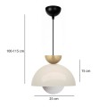 Marilia Megapap  E27 metallic ceiling lamp in white color Ø25x115cm.