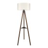 Φωτιστικό δαπέδου Thomas Megapap E27 Mdf/ύφασμα Pvc χρώμα καρυδί - κρεμ 38x38x135εκ.
