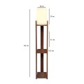 Verma I Megapap E27 MDF - Fabric pvc floor lamp in walnut - cream color 18.5x18.5x142cm.