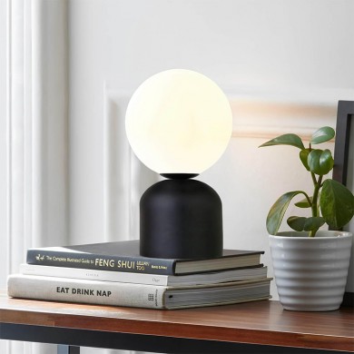 Albus Megapap E14 metal - glass in black - white color Ø13x28cm.