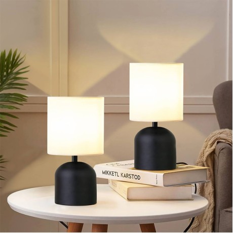 Nehora Megapap E14 metal - fabric pvc in black - cream color Ø15x30cm.