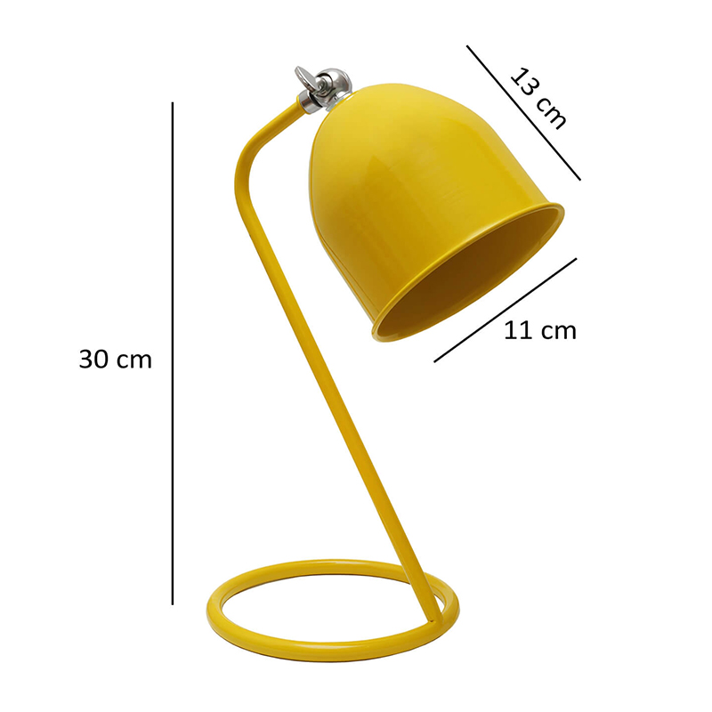 Treviso Megapap E14 metal table lamp in yellow color 11x13x30cm.