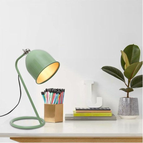 Treviso Megapap E14 metal table lamp in green color 11x13x30cm.