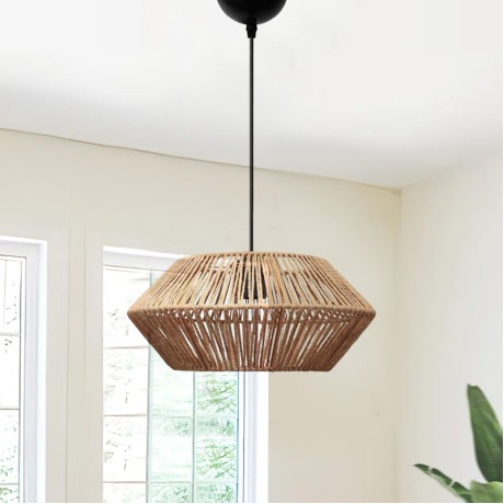 Castel Megapap E27 rope ceiling lamp in natural color Ø32x70cm.