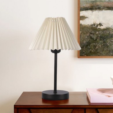 Floi Megapap E27 metal - fabric pvc table lamp in cream color Ø22x36cm.