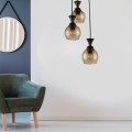 Kyran Megapap E27 metallic three-light ceiling light in black color 20x20x75cm.