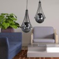 Chavi Megapap E27 metallic double-light ceiling light in black color 40x40x80cm.