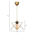 Faven Megapap E27 metallic single-light ceiling light in gold color 17x17x70cm.