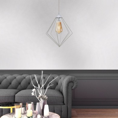 Nura Megapap E27 metallic -single-light ceiling light in white color 24x24x72cm.