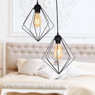 Nura Megapap E27 metallic double-light in black color 40x40x70cm.