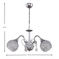 Dagobert Megapap E27 metallic three-light ceiling light in silver color 53x53x61cm.