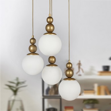 Latona Megapap metallic four-light ceiling light E27 in gold color 30x30x90cm.