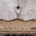 Stormie Megapap metallic single-light ceiling light E27  in black color 21x21x70cm.