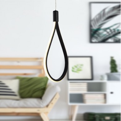 Corentin Megapap metallic Led ceiling light in black color 20x20x76cm.