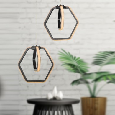 Holt Megapap metallic Led ceiling light in black color 20x20x68cm.