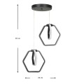 Holt Megapap metallic Led ceiling light in black color 20x20x68cm.