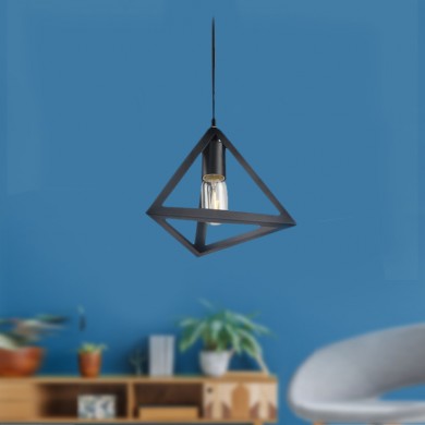 Roshan Megapap metallic ceiling light E27 in black color 24x24x66cm.