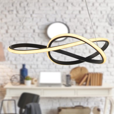 Luciano Megapap metallic Led ceiling light in black color 47x40x60cm.