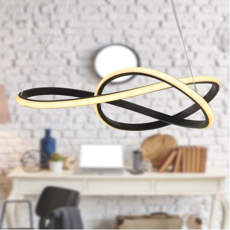 Luciano Megapap metallic Led ceiling light in black color 47x40x60cm.