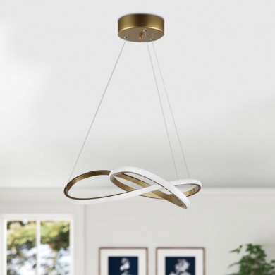 Luciano Megapap metallic Led ceiling light in gold color 47x40x60cm.