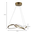 Luciano Megapap metallic Led ceiling light in gold color 47x40x60cm.