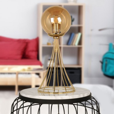 Chavi Megapap E27 metal table light in gold color 20x20x40cm.