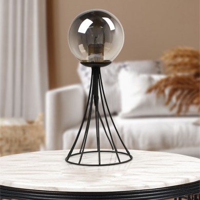 Chavi Megapap E27 metal table lamp in black color 20x20x40cm.
