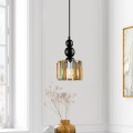 Alaba Megapap E27 metal - glass single-light ceiling light in black color 15x15x65cm.