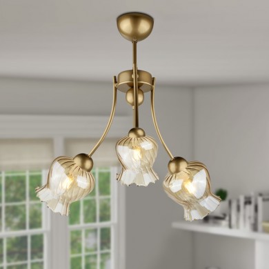 Kobe Megapap E27 metallic three-light ceiling light in black color 40x40x50cm.