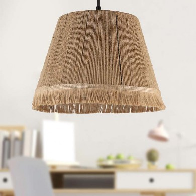 Vadi Megapap E27 rope ceiling light in natural color 30x30x75cm.