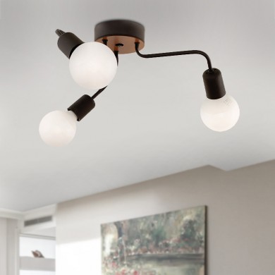 Salvi Megapap E27 metal table lamp in black color 44x44x10cm.