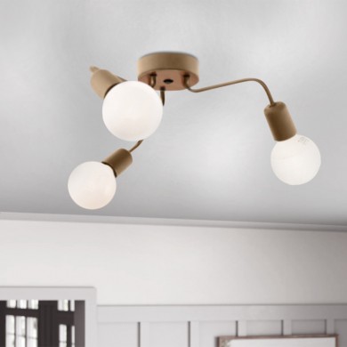 Salvi Megapap E27 metal table lamp in gold color 44x44x10cm.